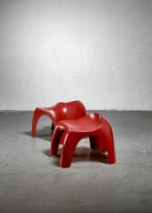 Gallery item 2 for Pair of red polyester Stacy Dukes stools, Stools, United States, 1960s