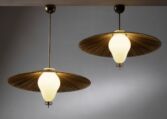 Gallery item 2 for Pair of Paavo Tynell pendants for Taito, Chandeliers & Pendants, Finland, 1940s