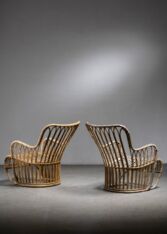 Gallery item 2 for Pair of Tove Kindt-Larsen rattan chairs, Lounge Chairs, Denmark, 1940s