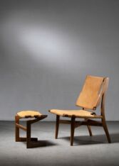 Thumbnail for Studio crafted lounge chair with ottoman