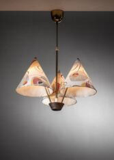 Gallery item 2 for Rupert Nikoll chandelier with 3 shades, Chandeliers & Pendants, Austria, 1950s