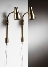 Thumbnail for Pair of Falkenbergs brass wall lamps