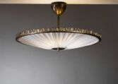 Gallery item 2 for ASEA brass and fabric pendant, Chandeliers & Pendants, Sweden, 1940s