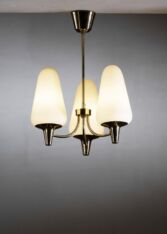 Gallery item 2 for Böhlmarks brass and glass chandelier, Chandeliers & Pendants, Sweden, 1950s