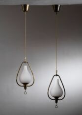Thumbnail for Böhlmarks pair of brass and glass pendants