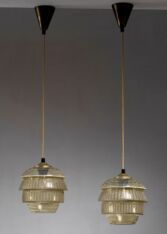 Gallery item 2 for Pair of Kauklahti Glassworks pendant lamps, Chandeliers & Pendants, Finland, 1940s