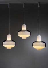 Gallery item 2 for Set of 3 Tapio Wirkkala 4619/4620 pendants for IIttala by Idman, Chandeliers & Pendants, Finland, 1960s