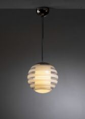 Gallery item 2 for Böhlmarks striped globe pendant lamp, Chandeliers & Pendants, Sweden, 1930s