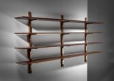Gallery item 2 for Large shelving unit with brass brackets, Shelves, 1950s