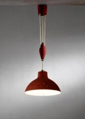 Gallery item 4 for Böhlmarks red metal pendant, Chandeliers & Pendants, Sweden, 1950s
