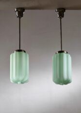 Thumbnail for Pair of green glass pendants