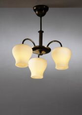Gallery item 2 for Bröderna Malmströms 3-arm chandelier, Chandeliers & Pendants, Sweden, 1930s