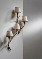 Thumbnail for Pair of brass Astra wall lamps