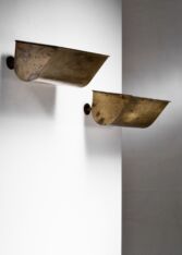 Thumbnail for Pair of Danish Modern brass wall lamps