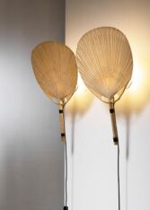 Gallery item 2 for set of 3 Ingo Mauer Uchiwa wall sconces, Wall lamps, Germany, 1970s