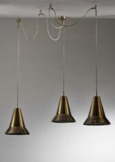 Gallery item 2 for Set of 3 Hans Bergström brass pendants, Chandeliers & Pendants, Sweden, 1940s