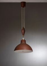Gallery item 2 for Böhlmarks red metal pendant, Chandeliers & Pendants, Sweden, 1950s