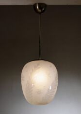 Gallery item 2 for Böhlmarks frosted glass pendant lamp, Chandeliers & Pendants, Sweden, 1940s