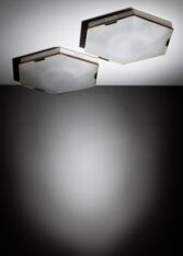 Thumbnail for Pair of Stilnovo hexagonal ceiling lamps