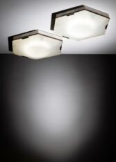 Gallery item 2 for Pair of Stilnovo hexagonal ceiling lamps, Flush mounts, Italy, 1950s