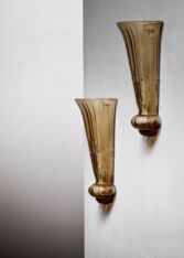 Thumbnail for Pair of Art Deco glass wall vases