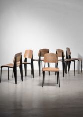 Gallery item 2 for Set of 6 Jean Prouvé Métropole dining chairs, Dining chairs, France, 1950s