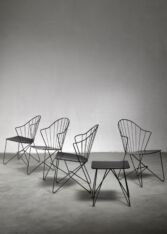 Thumbnail for Mannhardt-Stahlmöbel set of four chairs and a table