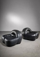 Thumbnail for Pair of leather lounge chairs