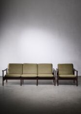 Gallery item 3 for Teak and Plywood Seating Group with Green Cushions, Denmark, Sofas & daybeds, Denmark, 1950s