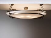 Gallery item 2 for Brass and opaline glass flush mount, Flush mounts, Austria, 1930s