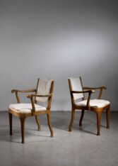Gallery item 3 for Thorvald Jørgensen pair of chairs for Fritz Hansen, Side Chairs, Denmark, 1940s