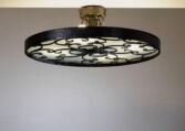 Gallery item 2 for Wrought iron and glass ceiling lamp, Flush mounts, Sweden, 1930s