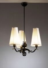 Gallery item 2 for Harald Notini 3-arm chandelier for Böhlmarks, Chandeliers & Pendants, Sweden, 1930s