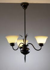 Gallery item 2 for Harald Notini 3-arm chandelier for Böhlmarks, Chandeliers & Pendants, Sweden, 1920s