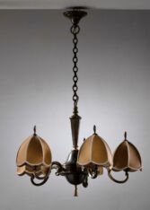 Gallery item 2 for Brass 5-arm chandelier, Chandeliers & Pendants, Sweden, 1930s