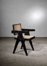 Thumbnail for Pierre Jeanneret Chandigarh High Court black V-leg chair