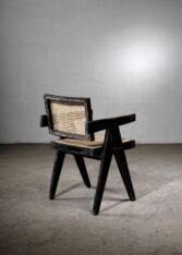 Gallery item 2 for Pierre Jeanneret Chandigarh High Court black V-leg chair, Side Chairs, India, 1950s