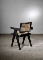 Gallery item 3 for Pierre Jeanneret Chandigarh High Court black V-leg chair, Side Chairs, India, 1950s