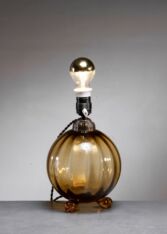 Gallery item 2 for Amber glass table lamp, Table Lamps, Finland, 1930s