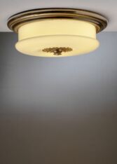 Gallery item 2 for Brass and glass ceiling lamp, Flush mounts, Germany, 1950s