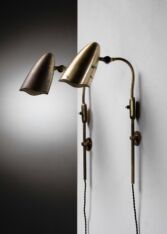 Gallery item 2 for Pair of Boréns Borås brass wall lamps, Wall lamps, Sweden, 1950s
