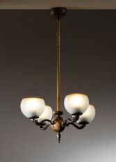 Gallery item 3 for Paavo Tynell 4-arm chandelier for Taito, Chandeliers & Pendants, Finland, 1930s