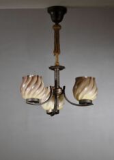 Thumbnail for Art Deco 3-arm chandelier