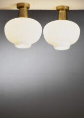 Gallery item 2 for Pair of Hans Bergström ceiling lamps for Ateljé Lyktan, Flush mounts, Sweden, 1940s