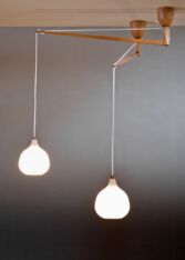 Gallery item 2 for Uno & Östen Kristiansson pair of ceiling lamps for Luxus, Chandeliers & Pendants, Sweden, 1950s