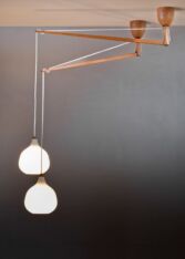 Gallery item 4 for Uno & Östen Kristiansson pair of ceiling lamps for Luxus, Chandeliers & Pendants, Sweden, 1950s