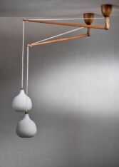 Gallery item 3 for Uno & Östen Kristiansson pair of ceiling lamps for Luxus, Chandeliers & Pendants, Sweden, 1950s
