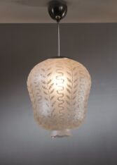 Gallery item 2 for Cebe etched frosted glass pendant, Chandeliers & Pendants, Sweden, 1940s