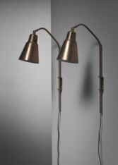 Gallery item 2 for Pair of swiveling brass Bergboms wall lamps, Wall lamps, Sweden, 1950s