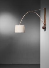 Gallery item 4 for Rupprecht Skrip bamboo and coconut wall lamp, Wall lamps, Germany, 1950s